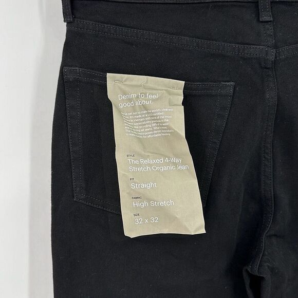 NWT Everlane Black The Relaxed 4-Way Stretch Organic Jean Uniform Size 32x32 - Picture 8 of 11